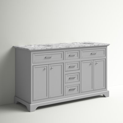 Charlton Home® Dayan 60'' Double Bathroom Vanity with Engineered Marble Top & Reviews | Wayfair